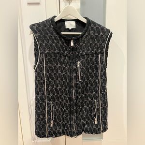Iro Jacquard Vest, raw edge bottom, 38 size